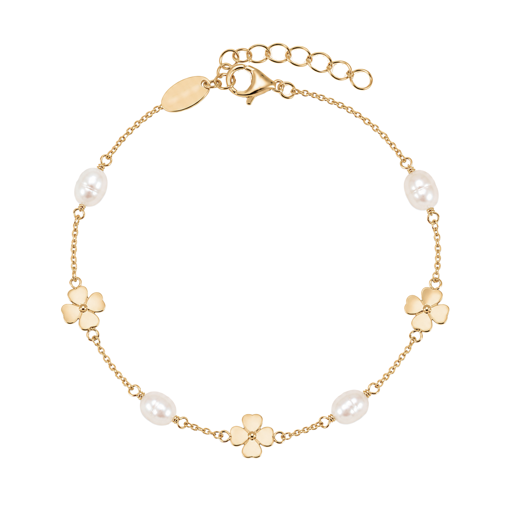 Christina nyheder 2026/27 Clover & Pearl armbånd i forgyldt sølv