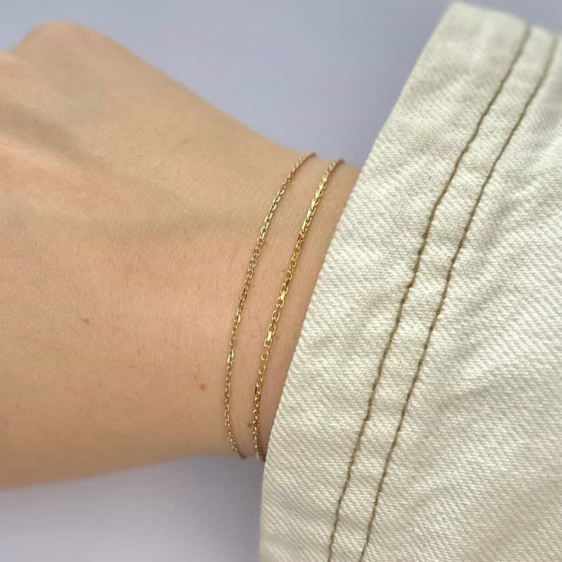 BNH Anker Facet armbånd i 14 kt. guld med facetslebne led – set fra siden
