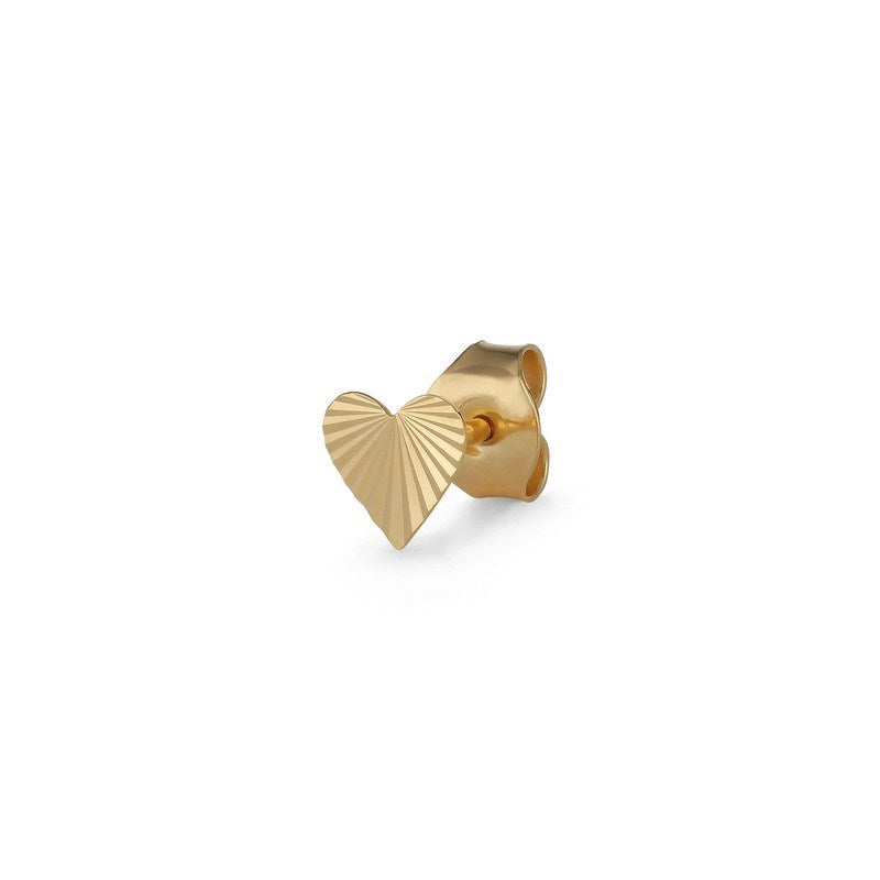 Jane Kønig Reflection Heart ørestik i 18 kt. forgyldt sølv med hjerteformet design