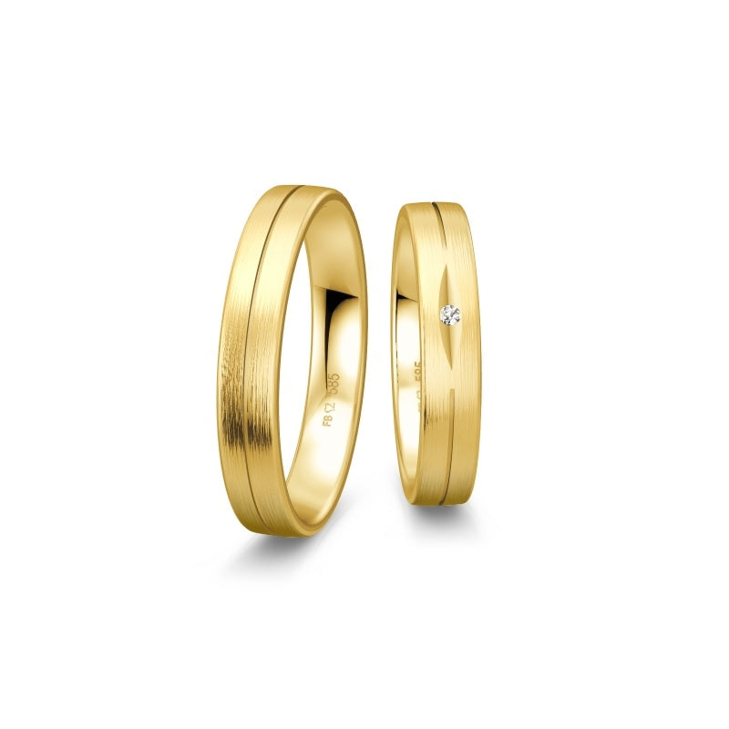 Breuning vielsesringe i 8-14 kt guld 0,01 ct brillant