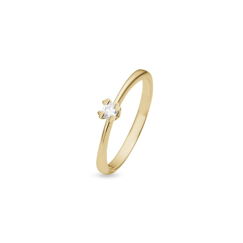 Aagaard Mary diamantring i 8 karat guld med lab-grown brillant – set fra siden