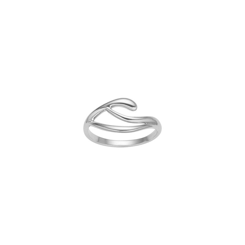 Nordahl Andersen AURA ring i rhodineret 925 sterling sølv med organisk, flydende design