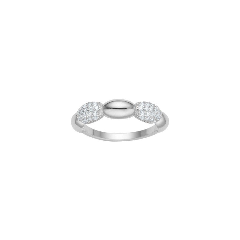 JoanliNor REBECCANOR ring i 925 sterlingsølv med chunky kædedesign og hvide zirkonia
