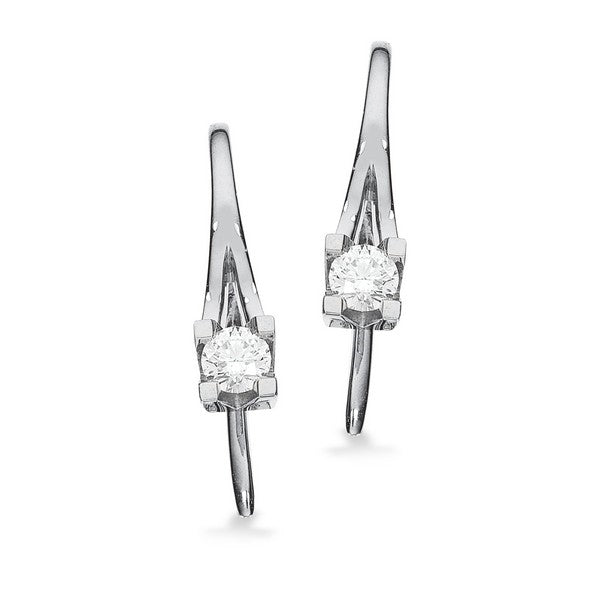 Kleopatra diamant øreringe i 14 karat hvidguld med brillantslebne diamanter