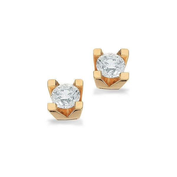Scrouples Kleopatra ørestikker i 14 kt. guld med brillantslebne diamanter – nærbillede af fatning