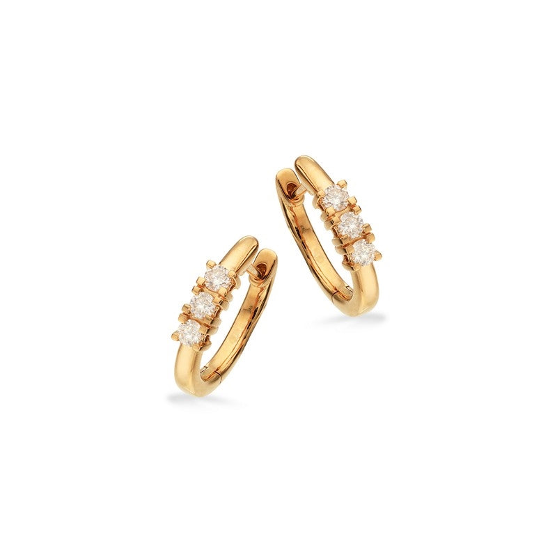 Kleopatra clip-creoler i 14 kt guld med diamanter på 0,20-0,42 ct i klassisk creole-design