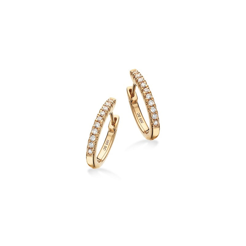 Dazzling diamant creoler i 14 kt guld – 0,12 ct