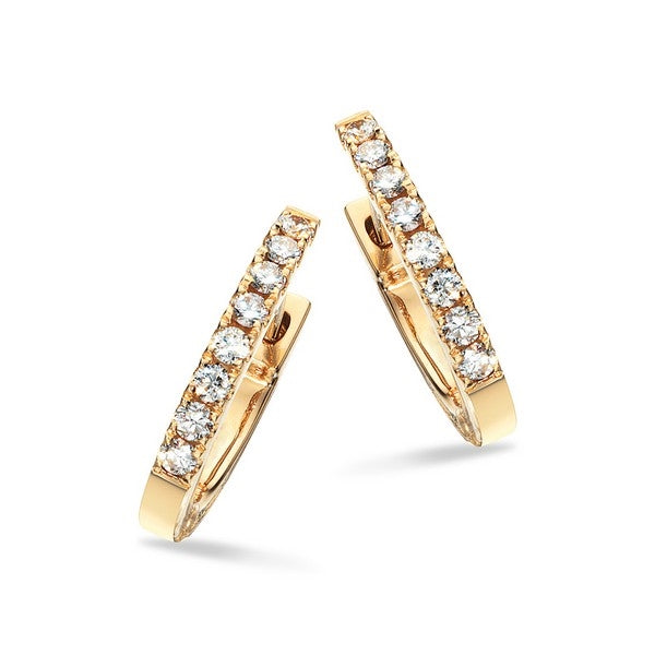 Scrouples Dazzling creoler i 14 karat guld med 9 brillantslebne diamanter på 0,22 ct