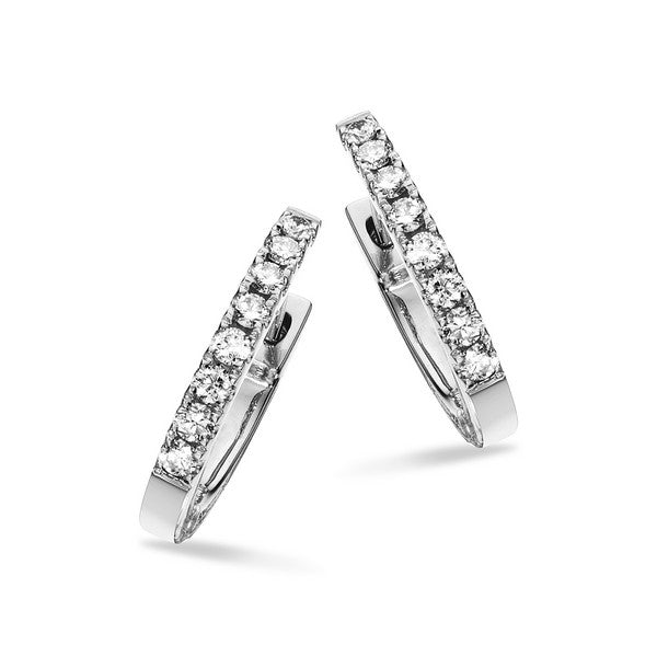 Scrouples Dazzling creoler i 14 karat hvidguld med 18 brillantslebne diamanter på i alt 0,22 ct W/SI