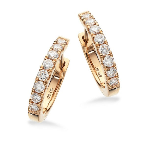 Scrouples Dazzling creoler i 14 karat guld med 9 brillantslebne diamanter på i alt 0,50 ct