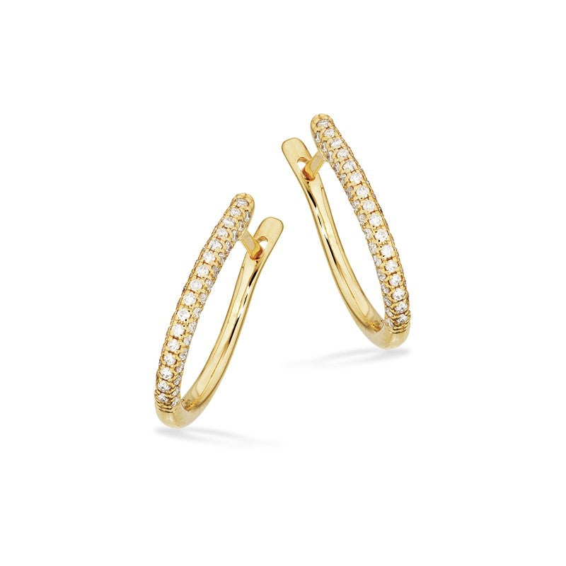 Scrouples Dazzling creoler i 14 karat guld med 0,34 carat diamanter og click-lås