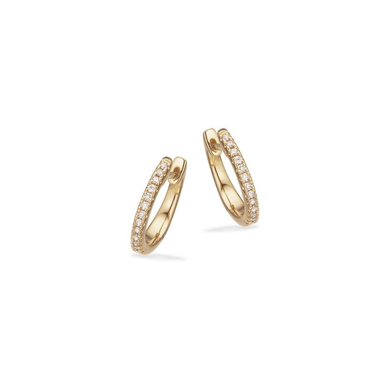 Scrouples Dazzling creoler i 14 karat guld med 0,10 carat H-W/SI diamanter