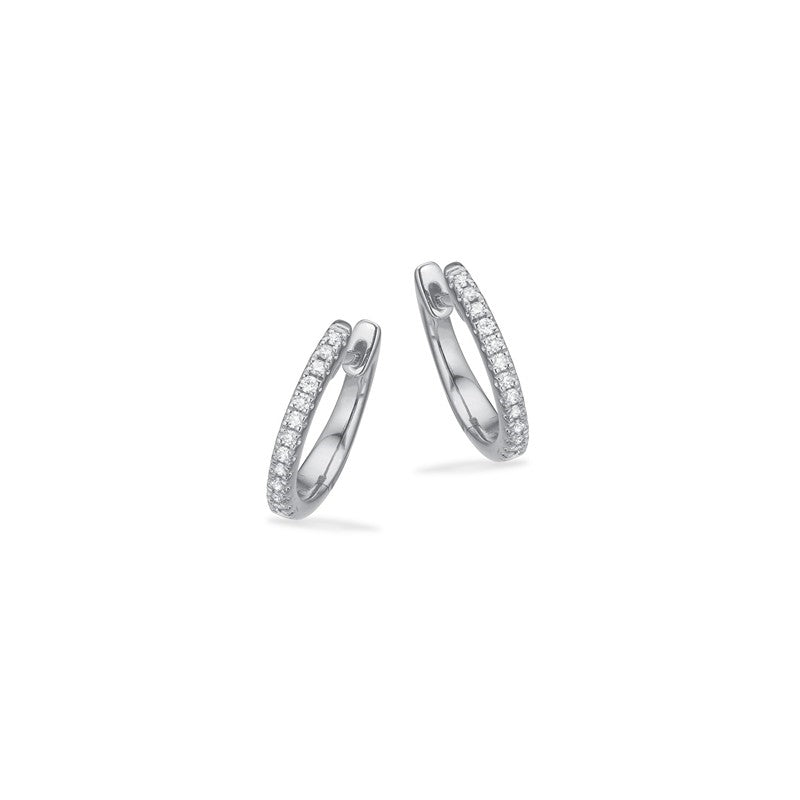 Scrouples Dazzling creoler i 14 karat hvidguld med 0,10 carat brillantslebne diamanter