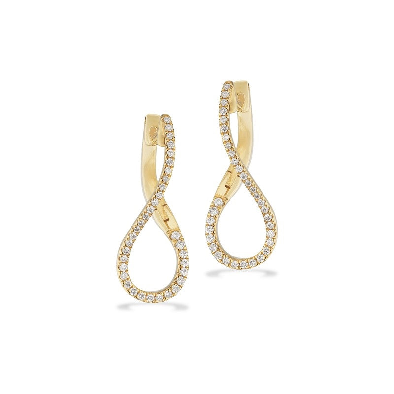 Scrouples Dazzling creoler i 14 karat guld med 0,24 carat diamanter i snoet dråbeform