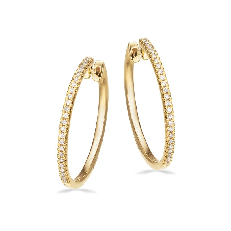 Scrouples Dazzling creoler i 14 karat guld med 0,19 carat diamanter og 20 mm diameter