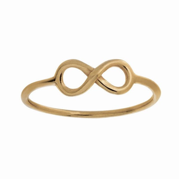 Nordahl Andersen fingerring i forgyldt sølv med uendelighedstegn og smal ringskinne på 1,1 mm