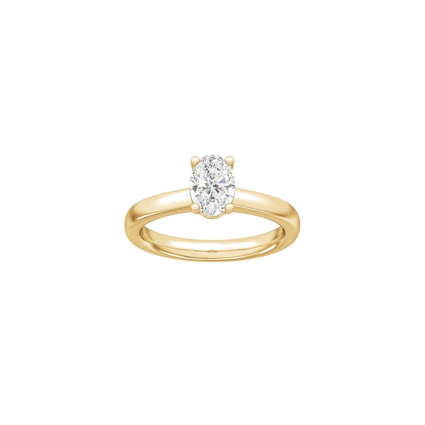 Siersbøl oval ring i 14 kt. rødguld med 1,0 ct lab-grown diamant i TW/VS2 kvalitet