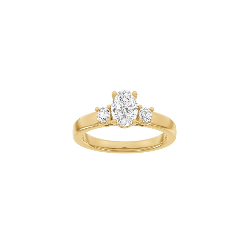 Siersbøl Luxury oval ring i 14 kt. rødguld med 3 lab-grown diamanter på i alt 1,33ct