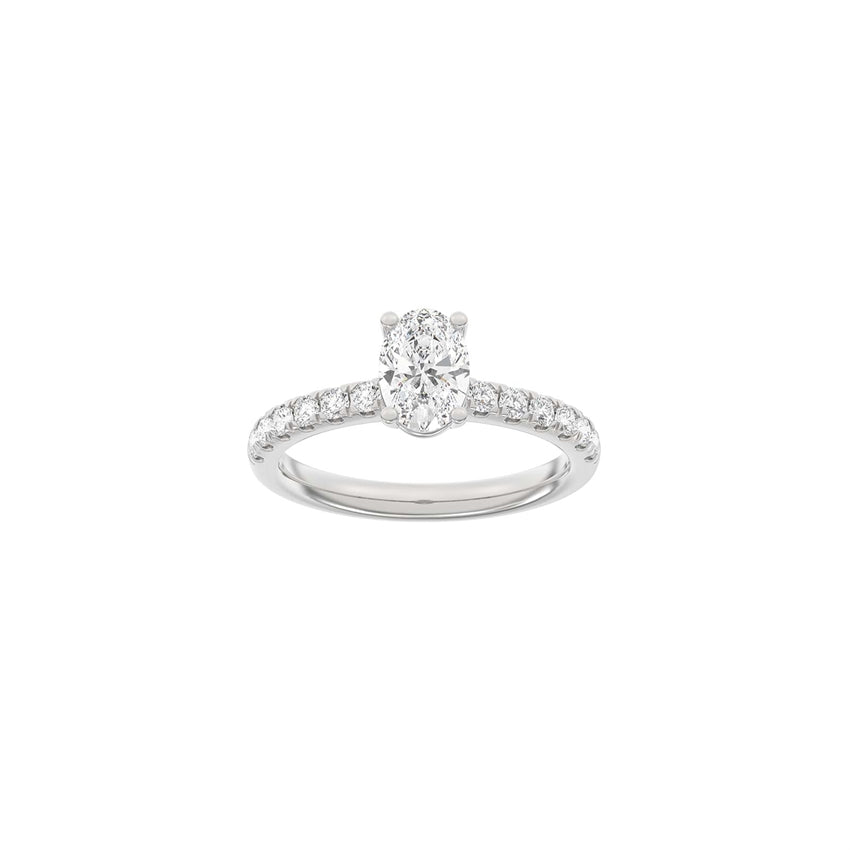 Siersbøl LUXURY oval ring i 14 kt. hvidguld med lab-grown diamanter på i alt 1,4 ct.