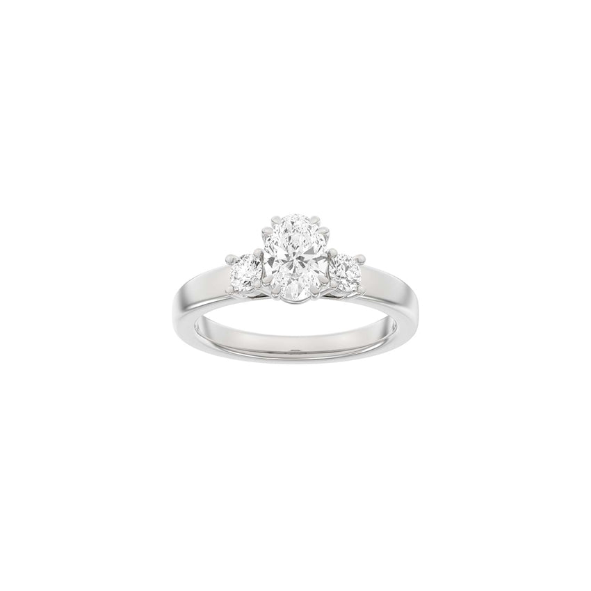 Siersbøl oval ring i 14 karat hvidguld med lab-grown diamant på 1,33ct