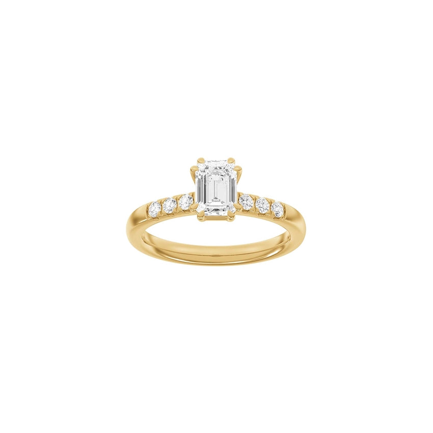 Siersbøl Luxury firkantet ring i 14 karat rødguld med lab-grown diamanter på i alt 1,2 ct