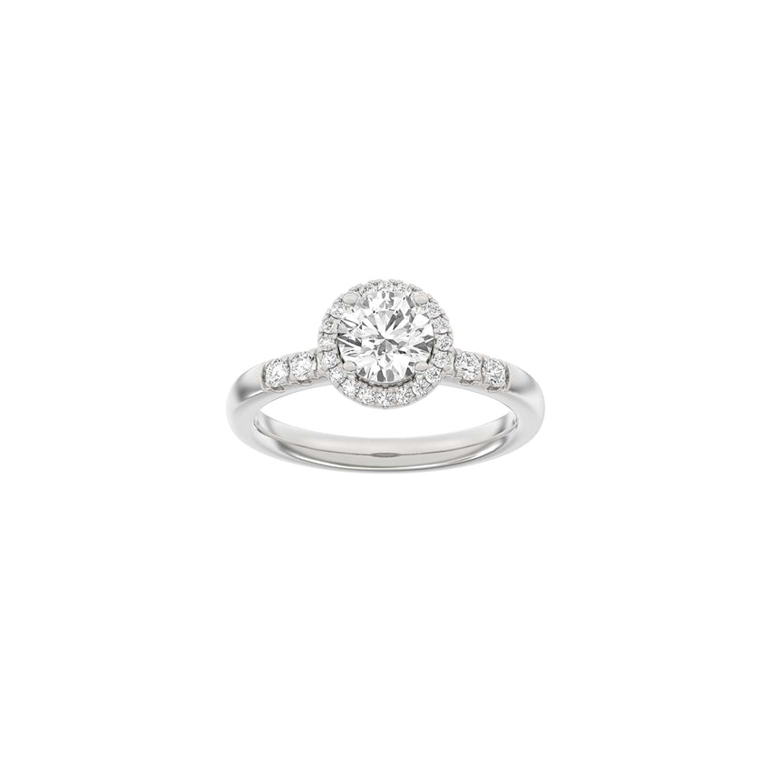 Siersbøl LUXURY Halo ring i 14 kt. hvidguld med 1,32 ct lab-grown diamanter i klassisk halo-design