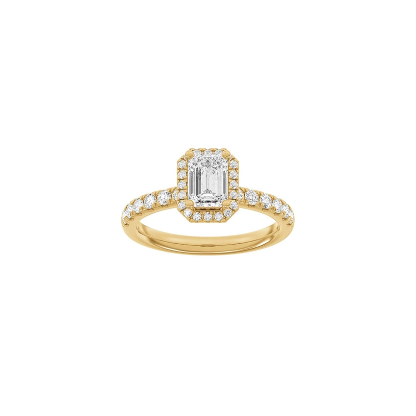 Siersbøl Luxury firkantet halo-ring i 14 karat rødguld med lab-grown diamant på 1,52 ct