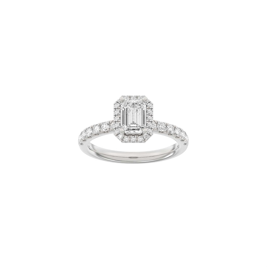 Siersbøl Luxury Halo-ring i 14 karat hvidguld med 1,52 ct lab-grown diamanter i TW/VS2 kvalitet