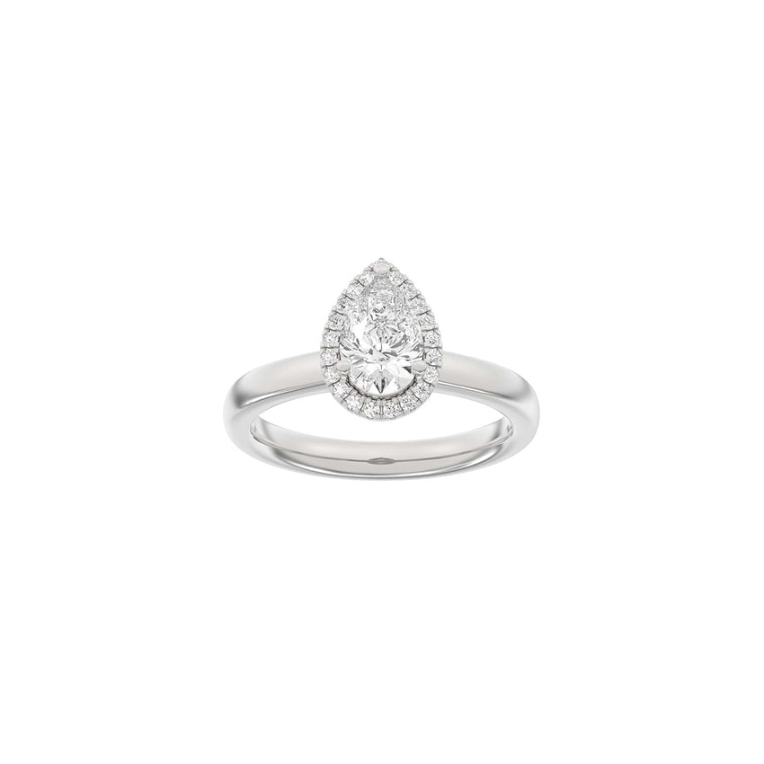 Siersbøl Luxury Halo dråbering i 14 karat rhodineret hvidguld med 1,12 ct lab-grown diamant