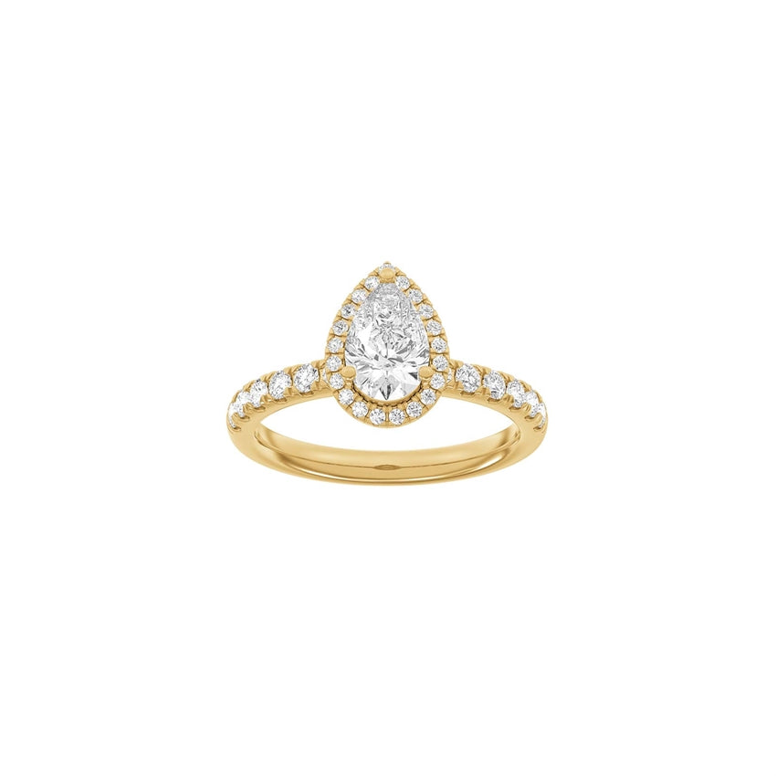 Siersbøl LUXURY Halo dråbering i 14 karat guld med lab-grown diamanter på i alt 1,52 ct