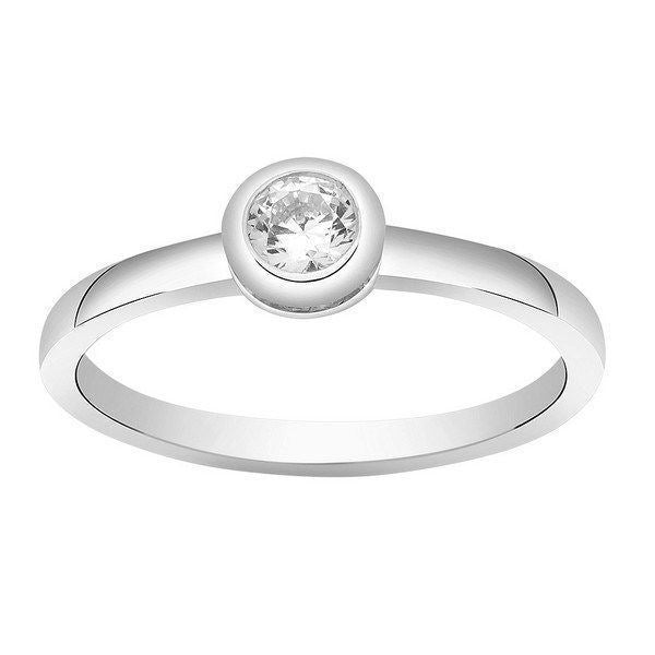JoanliNor AMYNOR ring i rhodineret sølv med klar Swarovski-sten