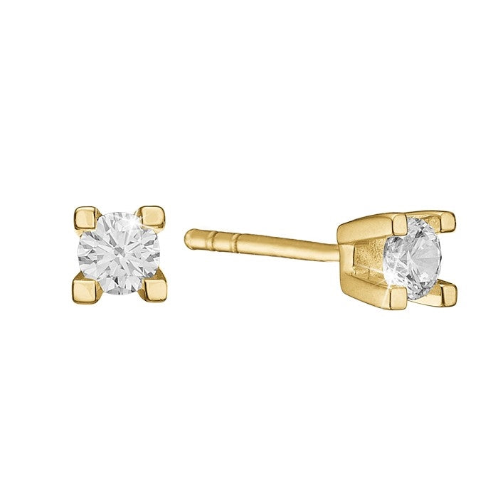 Aagaard eternity diamantøreringe i 14 kt guld med brillantslebet diamant i 4-grebs fatning