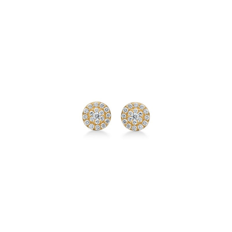 Mads Z Eleanor Petite øreringe i 14 karat guld med 0,24 ct diamanter i rosettemønster