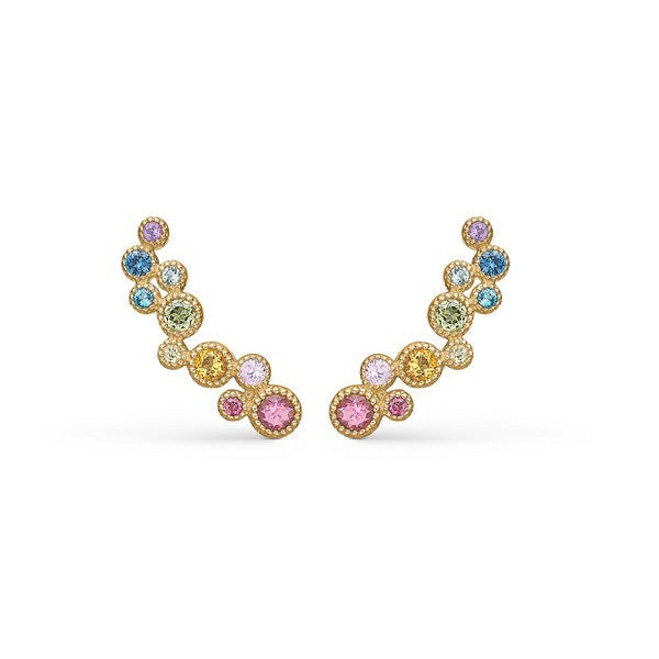 Mads Z Luxury Rainbow øreringe i 14 karat guld med ametyst, rubin, safir, topas og turmalin