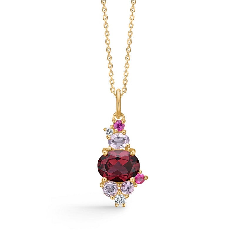 Mads Z Four Seasons Autumn vedhæng i 14 kt guld med ametyst, safir, topas og diamant