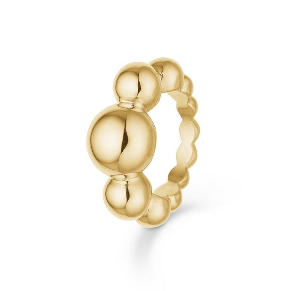 Mads Z Biggest Ball Ring i 14 karat blankpoleret guld med kugledetaljer langs ringskinnen