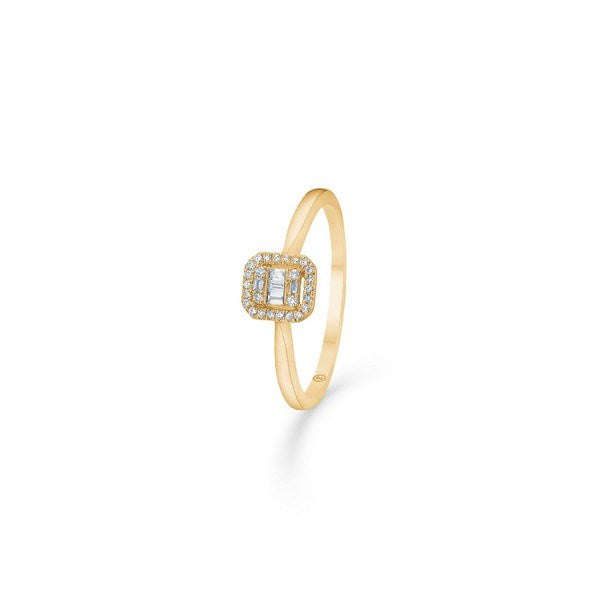 Mads Z Elizabeth ring i 14 kt guld med brillantslebne diamanter – nærbillede af fatning