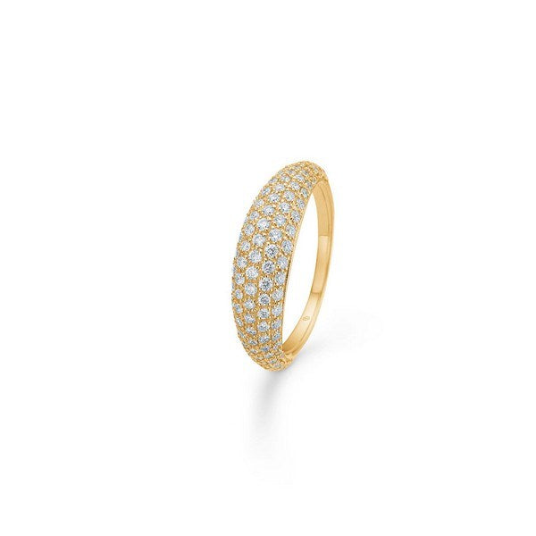 Mads Z Half Moon ring i 14 kt guld med 0,80 ct diamanter i halvmåneform