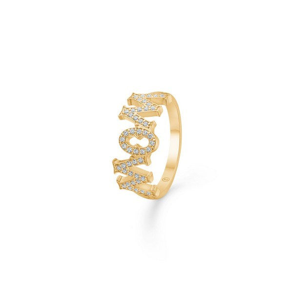 Mads Z WOW/MOM ring i 14 karat guld med brillantslebne diamanter på 0,23 ct
