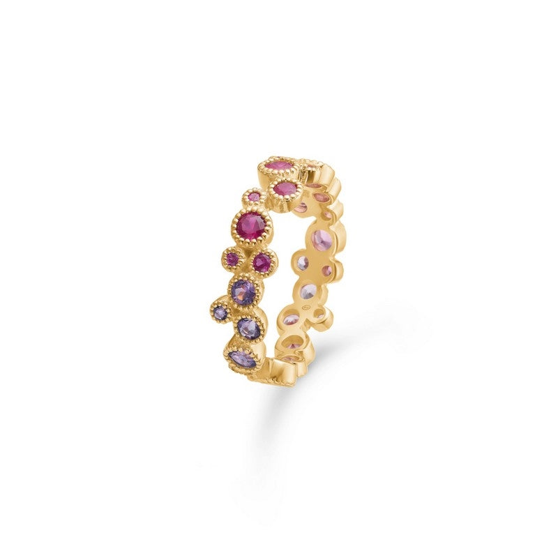 Mads Z Luxury Rainbow ring i 14 karat guld med ametyst, rubin, safir og turmalin