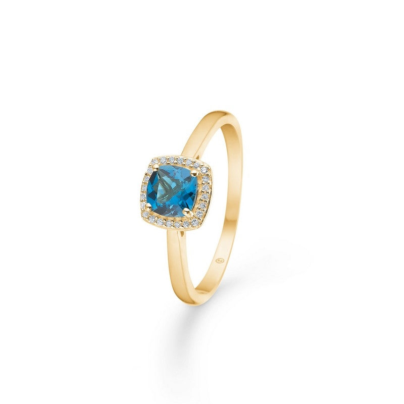 Mads Z Mona Lisa ring i 14 karat guld med labradorit og diamanter