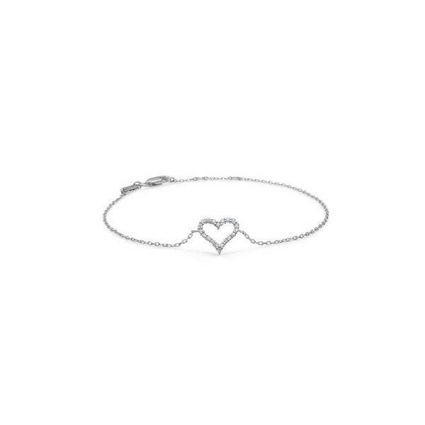 Mads Z Tender Heart armbånd i 14 karat hvidguld med brillantslibne diamanter i alt 0,12 ct.