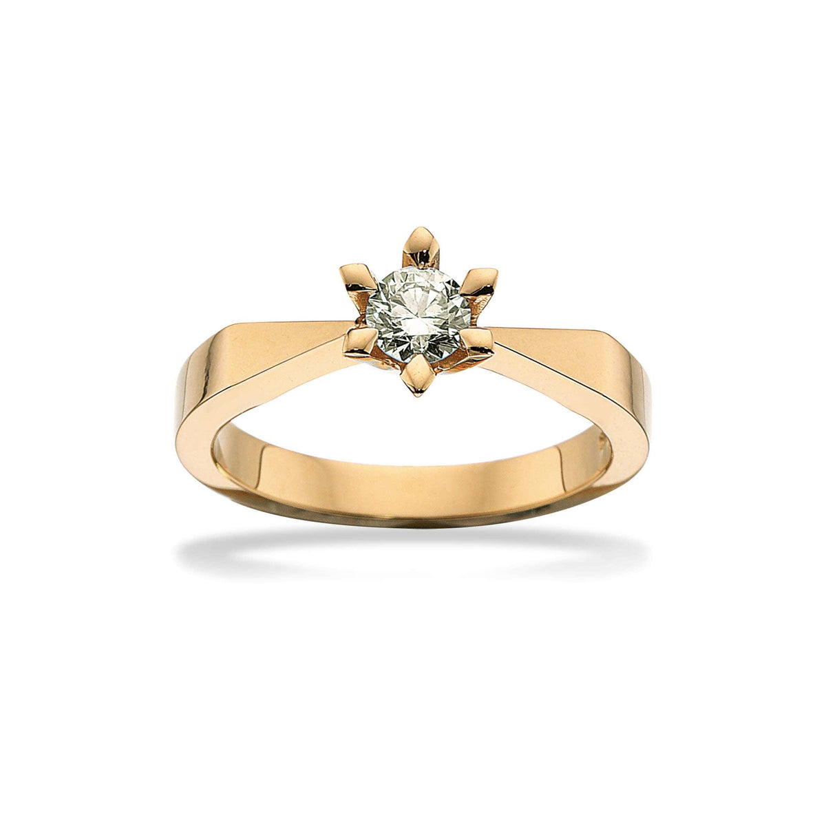 Scrouples Victoria diamantring i 14 karat guld med brillant – nærbillede af detalje
