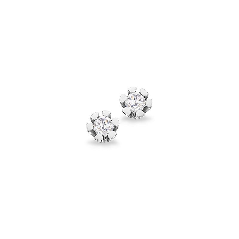 Scrouples Vida ørestikker i 8 kt. hvidguld med diamant – set fra siden
