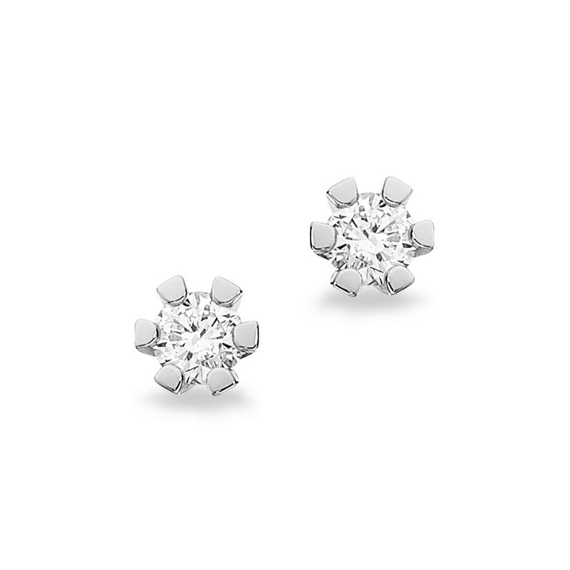 Scrouples Vida ørestikker i 14 karat hvidguld med diamanter – klassisk og tidløst design