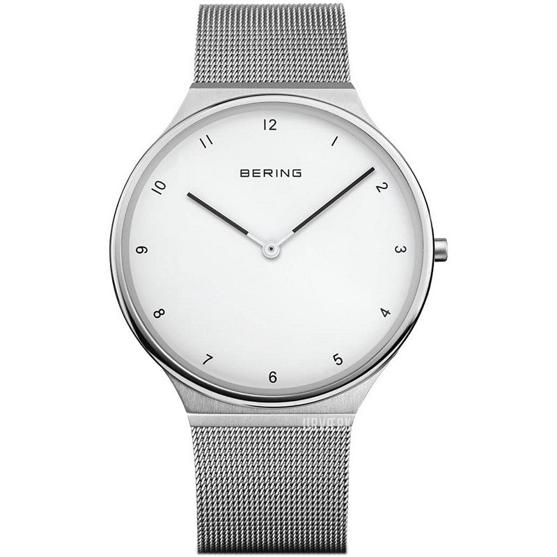 BERING Ultra Slim herreur i børstet stål med hvid skive og 40 mm kasse