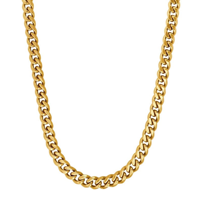 Nordahl Andersen Son of Noa panserkæde i stål med IP gold – 7 mm bred og 55 cm lang