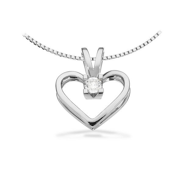 Scrouples Kleopatra hjertevedhæng i 14 kt. hvidguld med diamant, liggende på flade