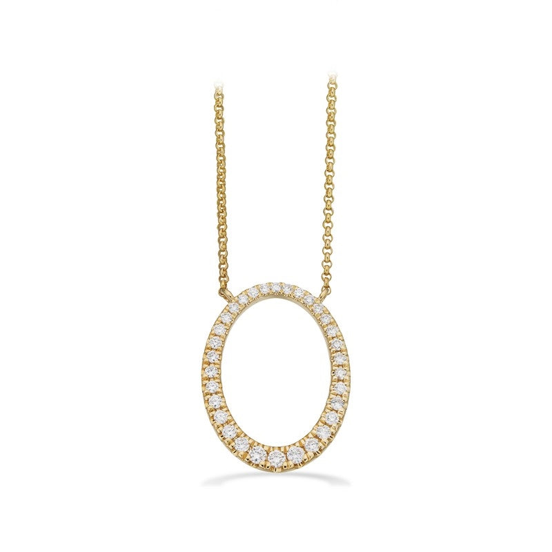 Scrouples Dazzling halskæde i 14 karat guld med ovalformet vedhæng og 0,24 ct. diamanter i H-W/SI kvalitet