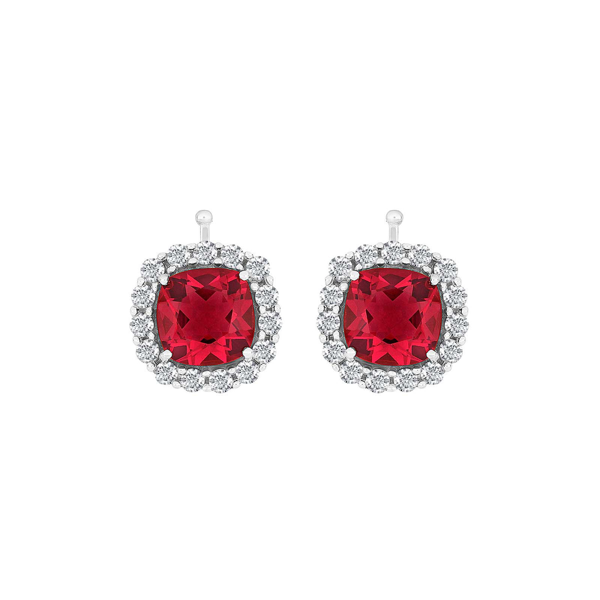 Heide Heinzendorff rosetvedhæng i sølv med dybrød centersten og zirkonia måler 13x13 mm.